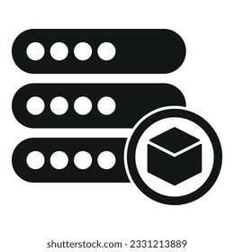 Blockchain server icon simple vector. Digital finance. Node cube