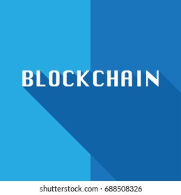 Blockchain sign / icon /symbol flat design with long shadow