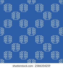 Blockchain with Six Blocks outline vector concept seamless pattern. Cryptocurrency Block Chain Technology background