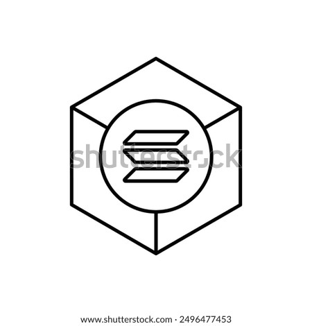 blockchain solana linear icon, Contour symbol. Vector isolated outline drawing