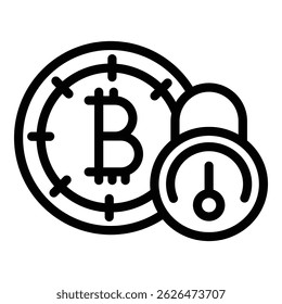 Blockchain speed icon. Outline Blockchain speed vector icon for web design isolated on white background