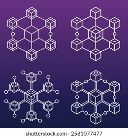 Blockchain Structure: High-Tech Abstract Digital Connection System