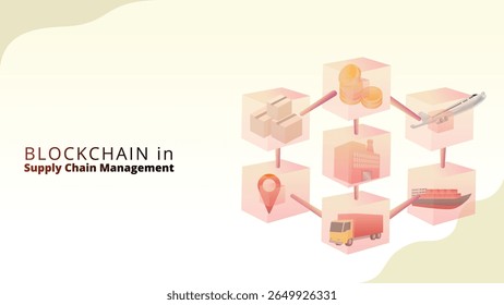 blockchain no conceito de gestão da cadeia de fornecimento. O uso da tecnologia blockchain para a transparência e a segurança na cadeia de fornecimento.