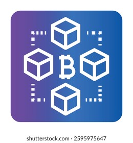 Blockchain system  color line icon.Minimal clean icon for apps and websites. Modern simple icons for UI UX and branding