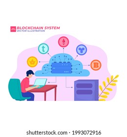 sistema de bloqueo ilustración plana enlace de dinero tecnología segura