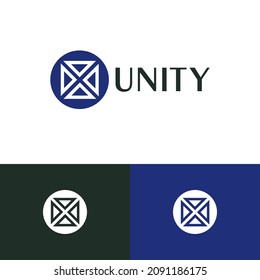 Blockchain system logo design concept. Tech dynamic logomark illustration. Can representing program, fintech, vpn, connect.