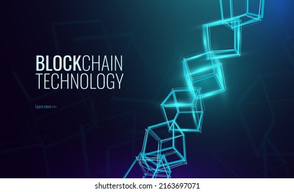 Blockchain Technology Abstract 3d Cubes Blocks Stock Vector (royalty 