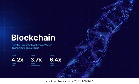 Fondo Abstractas de bloques de cubos 3D de Tecnología de blockchain. Criptomoneda, concepto de Fintech. El Wireframe 3D Bloquea Las Conexiones De Red. Concepto de sistema financiero futuro. Ilustración vectorial.