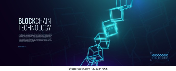 Tecnología Blockchain con fondo abstracto - Representación 3D