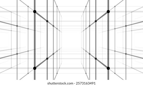 Blockchain technology. Abstract glowing network. Digital plexus. Connection of particles. Data. Technology background. Vector illustration