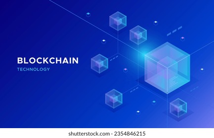 Blockchain technology abstract vector background.