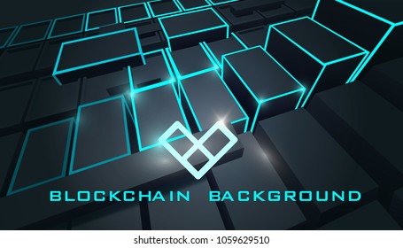 Blockchain technology background, abstract blockchain concept web banner