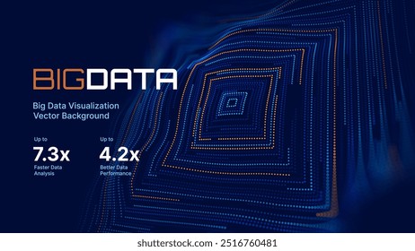 Blockchain Technology Background. Big Data Flow Block Validation in the Blockchain Concept. Abstract 3D Lines. Vector Illustration.