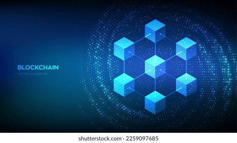 Blockchain technology background. Binary Data Flow. Virtual tunnel warp made with digital code. Information blocks in cyberspace. Decentralized network. Fintech cryptocurrency. Vector illustration. svg