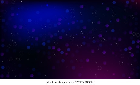 Blockchain Technology Background. Blue Digital Pattern. Blockchain Vector Concept Illustration. Bussines Concept Banner. Vector  Technology Blockchain Background.