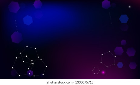 Blockchain Technology Background. Blue Digital Pattern. Blockchain Vector Concept Illustration. Bussines Concept Banner. Vector  Technology Blockchain Background.