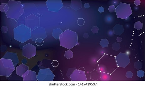 Blockchain Technology Background. Blue Digital Pattern. Blockchain Vector Concept Illustration. Bussines Concept Banner. Vector  Technology Blockchain Background.