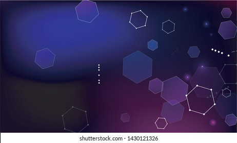 Blockchain Technology Background. Blue Digital Pattern. Blockchain Vector Concept Illustration. Bussines Concept Banner. Vector  Technology Blockchain Background.