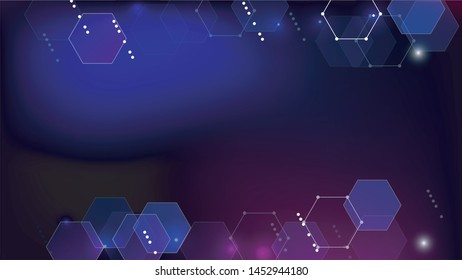 Blockchain Technology Background Blue Digital Pattern Stock Vector ...