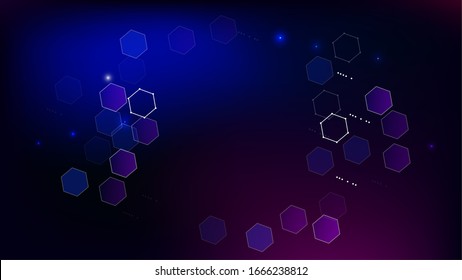 Blockchain Technology Background. Blue Digital Pattern. Bussines Concept Banner. Blockchain Vector Concept Illustration. Vector  Technology Blockchain Background.