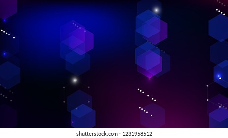 Blockchain Technology Background. Bussines Concept Banner. Blockchain Vector Concept Illustration. Blue Digital Pattern. Vector  Technology Blockchain Background.