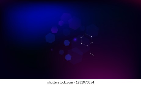 Blockchain Technology Background. Bussines Concept Banner. Blue Digital Pattern. Blockchain Vector Concept Illustration. Vector  Technology Blockchain Background.