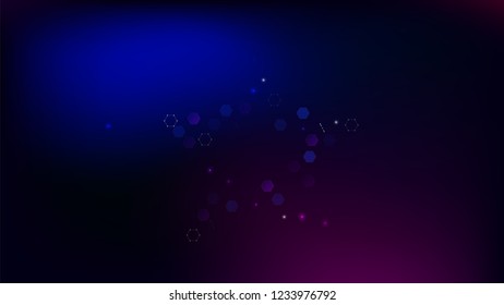Blockchain Technology Background. Bussines Concept Banner. Blockchain Vector Concept Illustration. Blue Digital Pattern. Vector  Technology Blockchain Background.