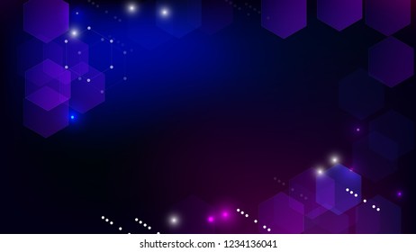 Blockchain Technology Background. Bussines Concept Banner. Blue Digital Pattern. Blockchain Vector Concept Illustration. Vector  Technology Blockchain Background.