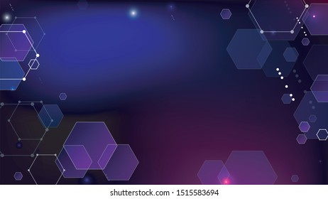 Blockchain Technology Background. Bussines Concept Banner. Blue Digital Pattern. Blockchain Vector Concept Illustration. Vector  Technology Blockchain Background.