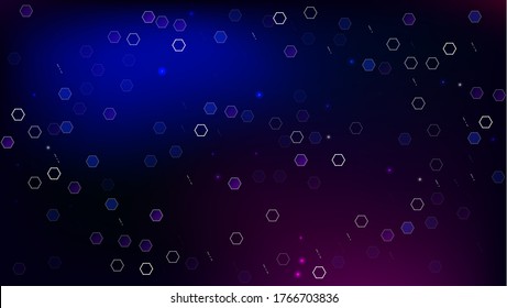 Fondo de la tecnología Blockchain. Banner de Bussines Concept. Ilustración del concepto de vectores de Blockchain. Patrón digital azul. Fondo de la cadena de bloqueo de la tecnología vectorial.