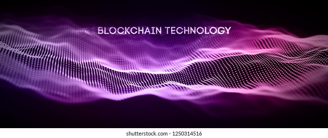 Blockchain technology background. Cryptocurrency fintech block chain network and programming concept. Abstract Segwit.