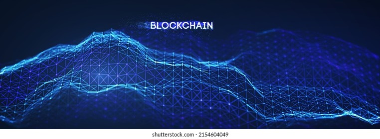Blockchain technology background. Cryptocurrency fintech block chain network and programming concept. Abstract Segwit.