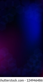 Blockchain Technology Background. Digital Tehnology Backdrop. Vertical Template BG for Mobile Device. Futuristic Cyberspace with Hexagon Fractals. Vector  Technology Blockchain Background.