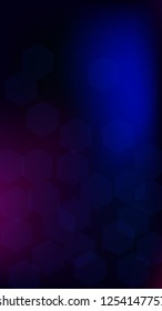 Blockchain Technology Background. Digital Tehnology Backdrop. Futuristic Cyberspace with Hexagon Fractals. Vertical Template BG for Mobile Device. Vector  Technology Blockchain Background.