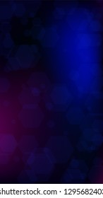 Blockchain Technology Background. Digital Tehnology Backdrop. Futuristic Cyberspace with Hexagon Fractals. Vertical Template BG for Mobile Device. Vector  Technology Blockchain Background.