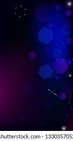 Blockchain Technology Background. Digital Tehnology Backdrop. Vertical Template BG for Mobile Device. Futuristic Cyberspace with Hexagon Fractals. Vector  Technology Blockchain Background.