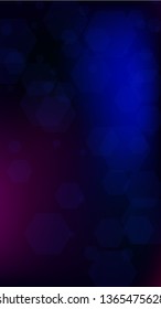 Blockchain Technology Background. Digital Tehnology Backdrop. Vertical Template BG for Mobile Device. Futuristic Cyberspace with Hexagon Fractals. Vector  Technology Blockchain Background.