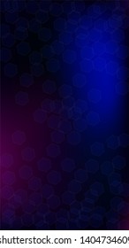 Blockchain Technology Background. Digital Tehnology Backdrop. Futuristic Cyberspace with Hexagon Fractals. Vertical Template BG for Mobile Device. Vector  Technology Blockchain Background.
