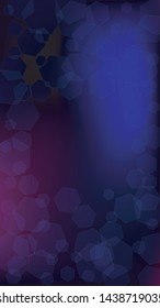 Blockchain Technology Background. Digital Tehnology Backdrop. Futuristic Cyberspace with Hexagon Fractals. Vertical Template BG for Mobile Device. Vector  Technology Blockchain Background.