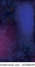 Blockchain Technology Background. Digital Tehnology Backdrop. Futuristic Cyberspace with Hexagon Fractals. Vertical Template BG for Mobile Device. Vector  Technology Blockchain Background.