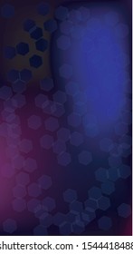 Blockchain Technology Background. Digital Tehnology Backdrop. Vertical Template BG for Mobile Device. Futuristic Cyberspace with Hexagon Fractals. Vector  Technology Blockchain Background.