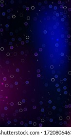 Blockchain Technology Background. Digital Tehnology Backdrop. Futuristic Cyberspace with Hexagon Fractals. Vertical Template BG for Mobile Device. Vector  Technology Blockchain Background.