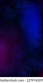 Blockchain Technology Background. Futuristic Cyberspace with Hexagon Fractals. Digital Tehnology Backdrop. Vertical Template BG for Mobile Device. Vector  Technology Blockchain Background.