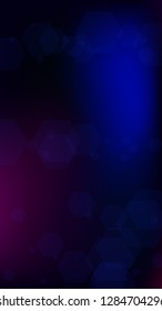 Blockchain Technology Background. Futuristic Cyberspace with Hexagon Fractals. Digital Tehnology Backdrop. Vertical Template BG for Mobile Device. Vector  Technology Blockchain Background.