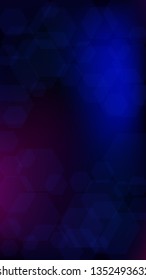 Blockchain Technology Background. Futuristic Cyberspace with Hexagon Fractals. Digital Tehnology Backdrop. Vertical Template BG for Mobile Device. Vector  Technology Blockchain Background.