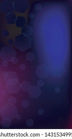 Blockchain Technology Background. Futuristic Cyberspace with Hexagon Fractals. Vertical Template BG for Mobile Device. Digital Tehnology Backdrop. Vector  Technology Blockchain Background.