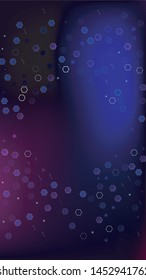 Blockchain Technology Background. Futuristic Cyberspace with Hexagon Fractals. Vertical Template BG for Mobile Device. Digital Tehnology Backdrop. Vector  Technology Blockchain Background.