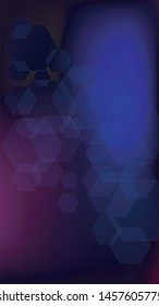 Blockchain Technology Background. Futuristic Cyberspace with Hexagon Fractals. Vertical Template BG for Mobile Device. Digital Tehnology Backdrop. Vector  Technology Blockchain Background.