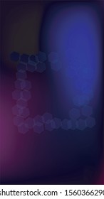 Blockchain Technology Background. Futuristic Cyberspace with Hexagon Fractals. Vertical Template BG for Mobile Device. Digital Tehnology Backdrop. Vector  Technology Blockchain Background.