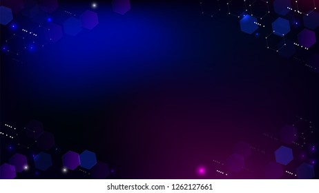 Blockchain Technology Background. Blockchain Vector Concept Illustration. Blue Digital Pattern. Bussines Concept Banner. Vector  Technology Blockchain Background.